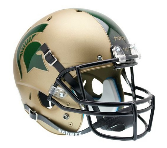 Michigan State Spartans Schutt XP Full Size Replica Helmet - Gold Alternative Helmet 1