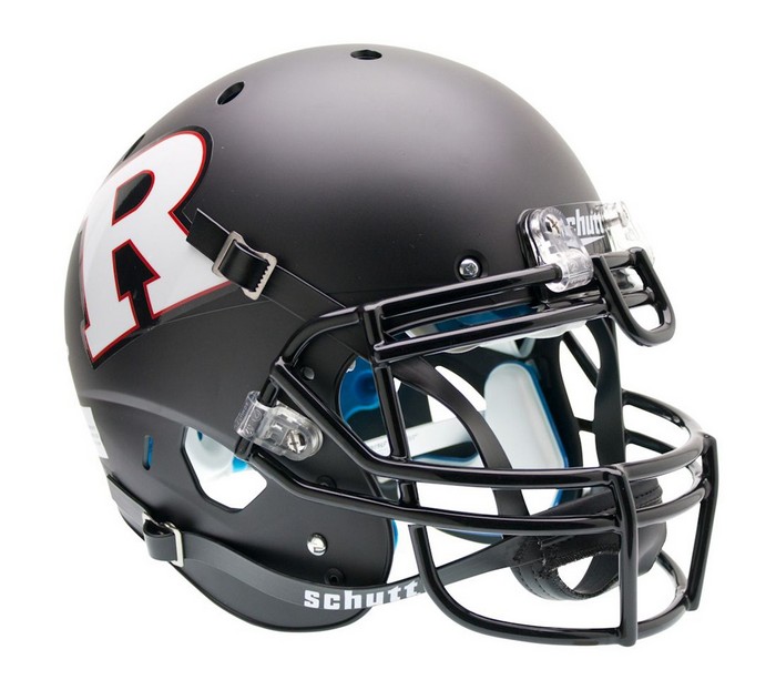 Rutgers Scarlet Knights Schutt XP Authentic Full Size Helmet - Matt Black, White 'R' Alternative #3