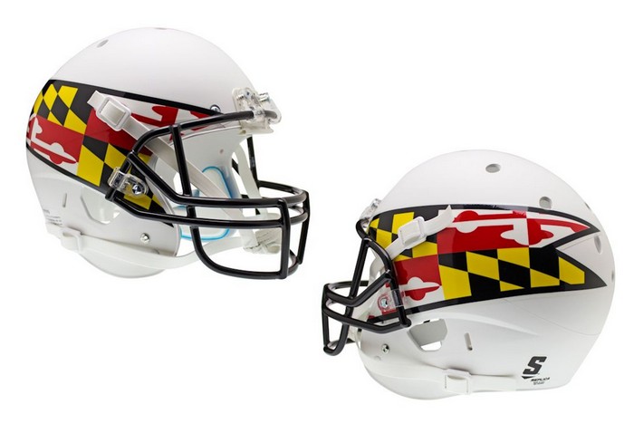 Maryland Terrapins Schutt XP Full Size Replica Helmet - Matte White Alternative #2 Flag