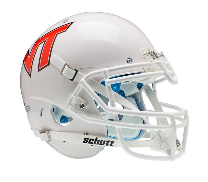 Virginia Tech Hokies Schutt XP Authentic Full Size Helmet - White Orange Alternate 7