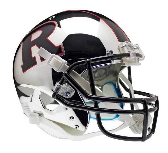 Rutgers Scarlet Knights Schutt XP Full Size Replica Helmet - Chrome Black Alternative #5