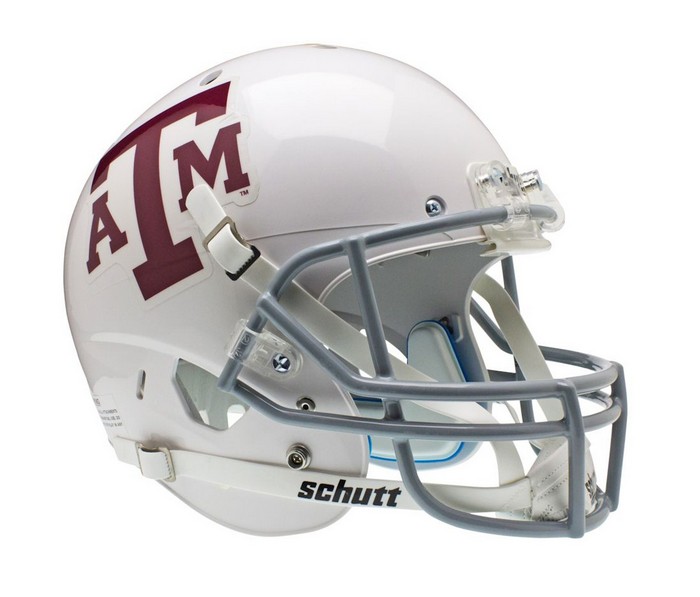 Texas A&M Aggies Schutt XP Full Size Replica Helmet - White Gray Alternate 2