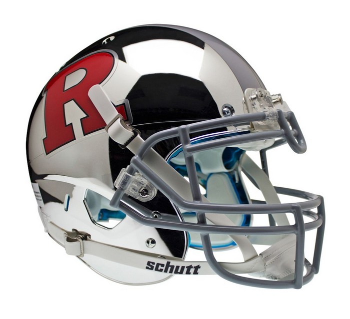 Rutgers Scarlet Knights Schutt XP Authentic Full Size Helmet - Chrome Red/Gray Alternative #4