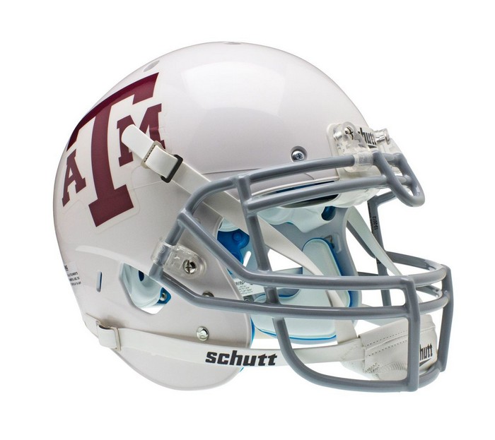 Texas A&M Aggies Schutt XP Authentic Full Size Helmet - White Gray Alternate 2