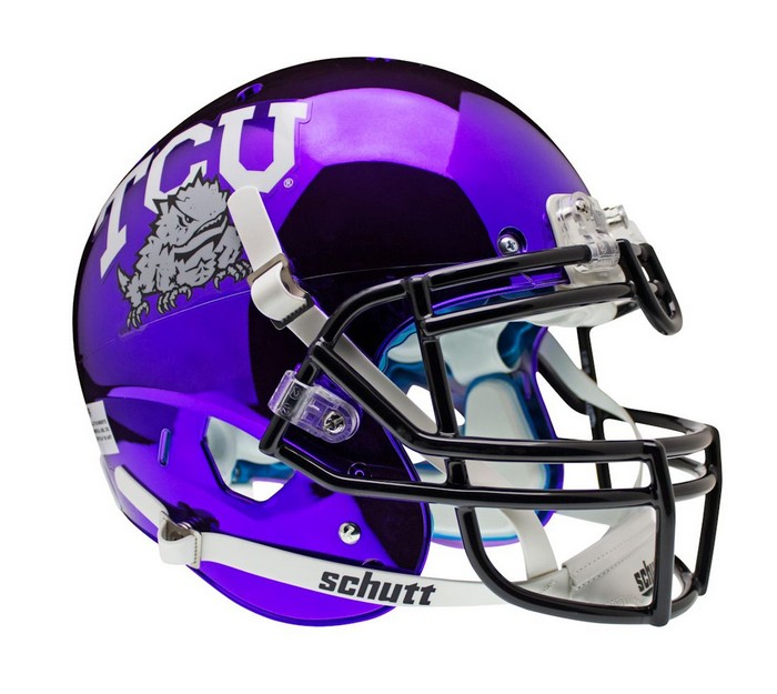 TCU Horned Frogs Schutt XP Authentic Full Size Helmet - Chrome Purple Alternate 5