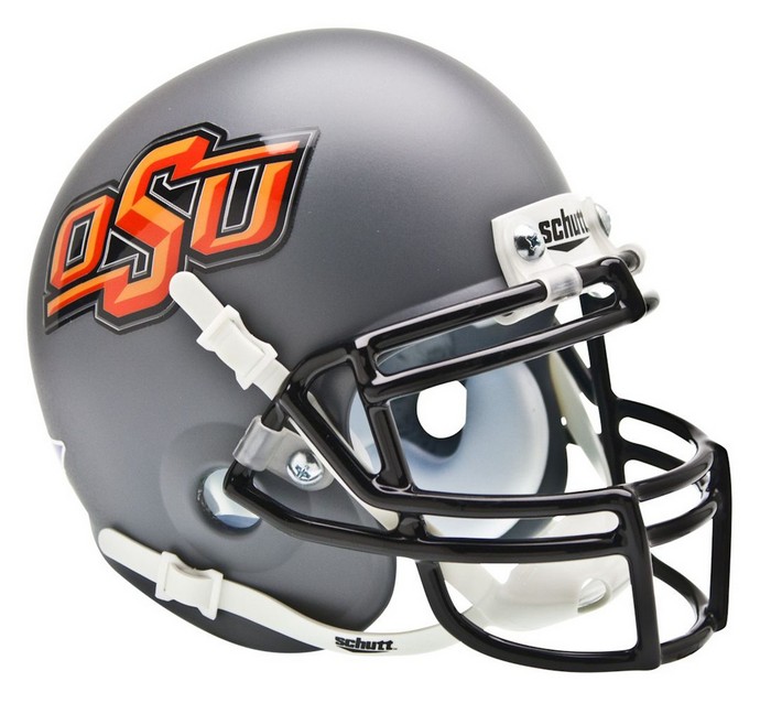 Oklahoma State Cowboys Schutt Mini Helmet - Gray Alternate Helmet #1