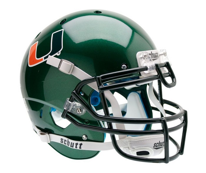 Miami Hurricanes Schutt XP Authentic Full Size Helmet - Alternate Helmet #1