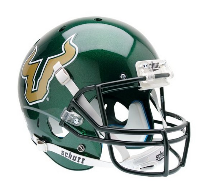 South Florida Bulls Schutt XP Full Size Replica Helmet - Green Alternate Helmet #1