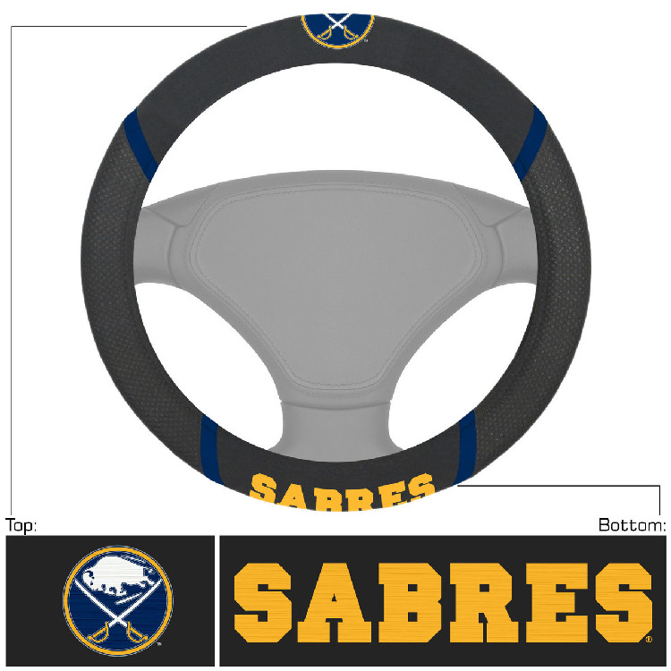 Buffalo Sabres Steering Wheel Cover Mesh/Stitched