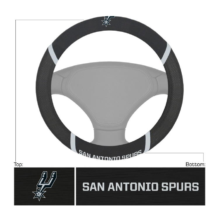 San Antonio Spurs Steering Wheel Cover Mesh/Stitched