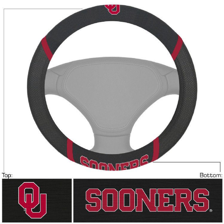 Oklahoma Sooners Steering Wheel Cover Mesh/Stitched