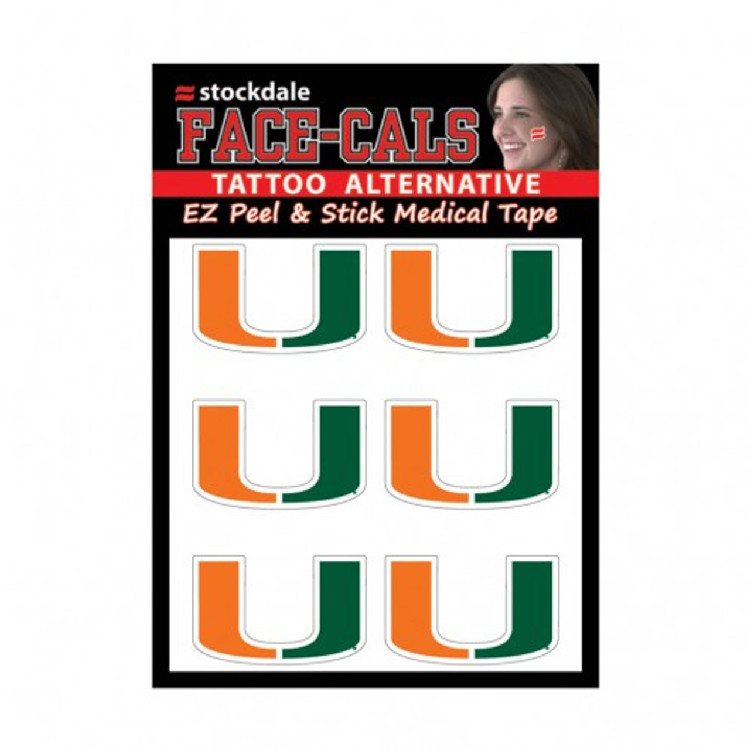 Miami Hurricanes Tattoo Face Cals