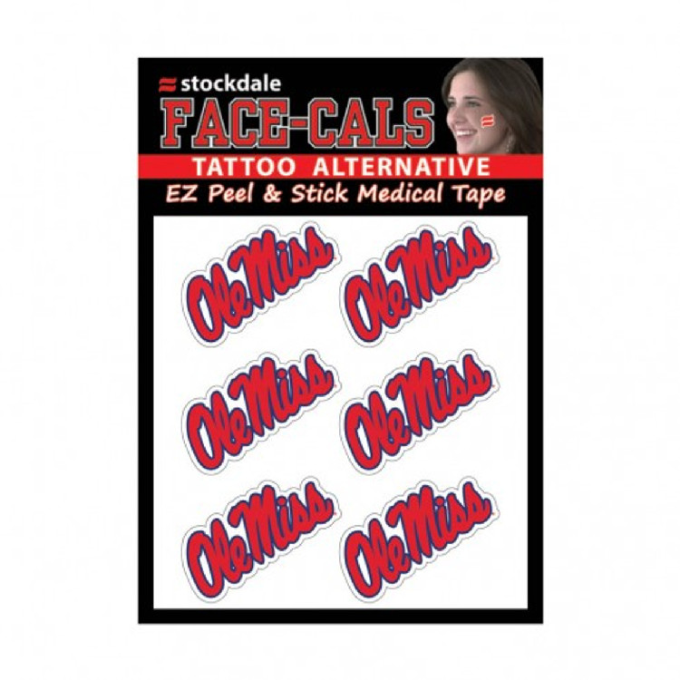 Mississippi Rebels Tattoo Face Cals