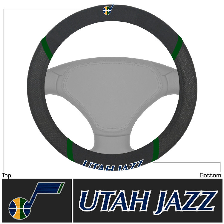 Utah Jazz Steering Wheel Cover Mesh/Stitched