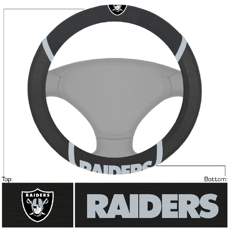 Las Vegas Raiders Steering Wheel Cover Mesh/Stitched