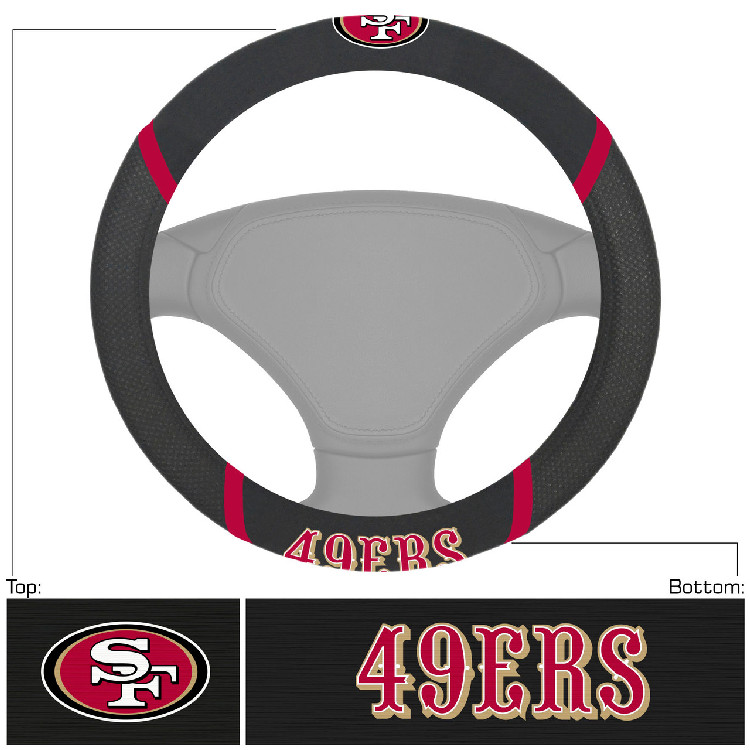 San Francisco 49ers Steering Wheel Cover Mesh/Stitched