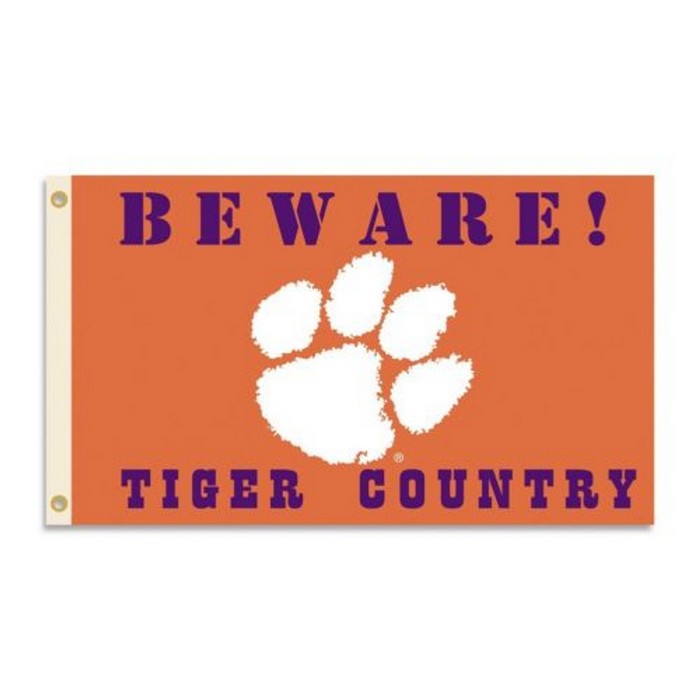 Clemson Tigers Flag 3x5 Beware Tiger Country