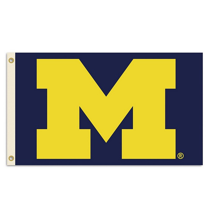 Michigan Wolverines Flag 3x5 Logo Design BSI