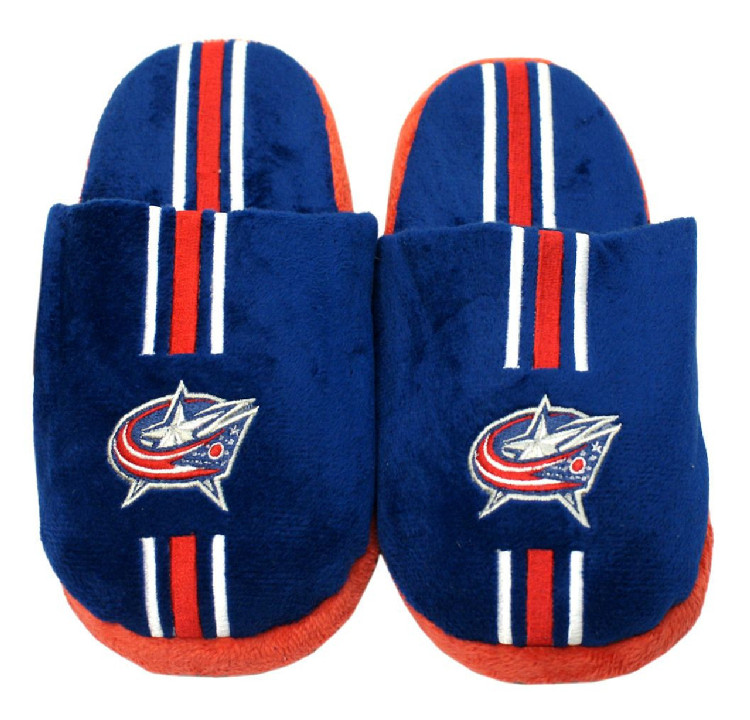 Columbus Blue Jackets Slipper - Youth 8-16 Size 7-8 Stripe - (1 Pair) - XL