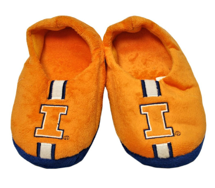 Illinois Fighting Illini Slipper - Youth 4-7 Size 13-1 Stripe - (1 Pair) - XL