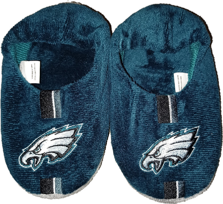 Philadelphia Eagles Slipper - Youth 4-7 Size 13-1 Stripe - (1 Pair) - XL