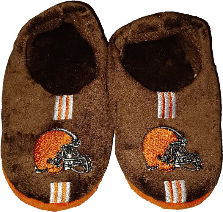 Cleveland Browns Slipper - Youth 4-7 Size 13-1 Stripe - (1 Pair) - XL