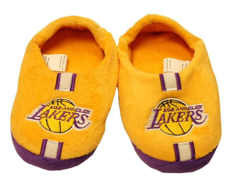 Los Angeles Lakers Slipper - Youth 4-7 Size 13-1 Stripe - (1 Pair) - XL