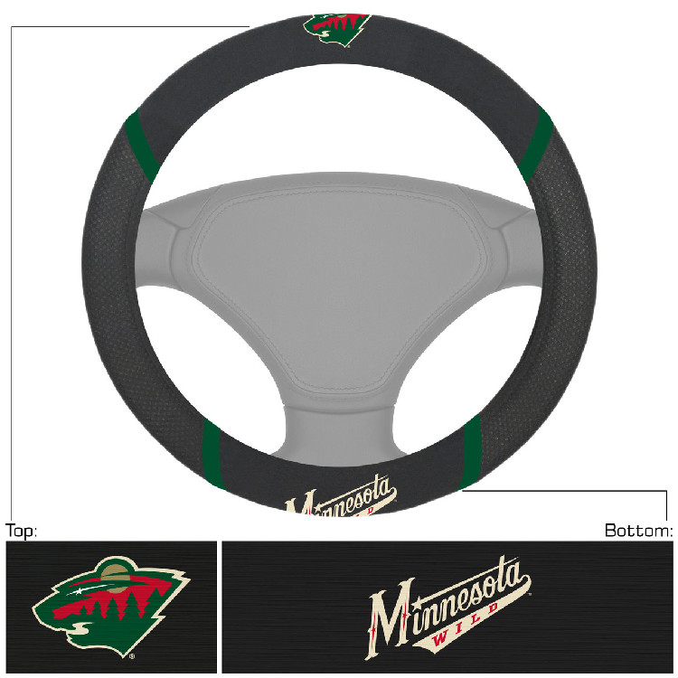 Minnesota Wild Steering Wheel Cover Mesh/Stitched