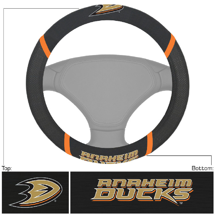 Anaheim Ducks Steering Wheel Cover Mesh/Stitched