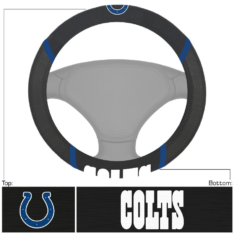 Indianapolis Colts Steering Wheel Cover Mesh/Stitched