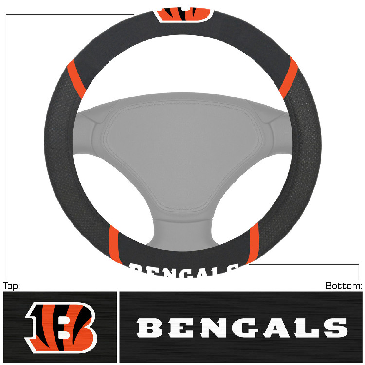 Cincinnati Bengals Steering Wheel Cover Mesh/Stitched