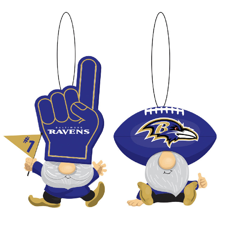 Baltimore Ravens Ornament Gnome Fan 2 Pack