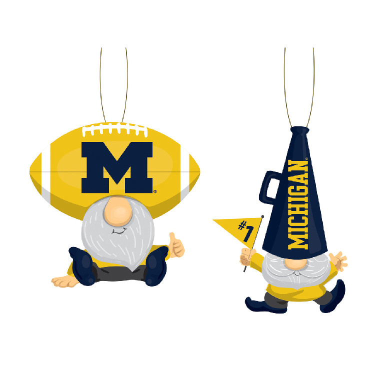 Michigan Wolverines Ornament Gnome Fan 2 Pack