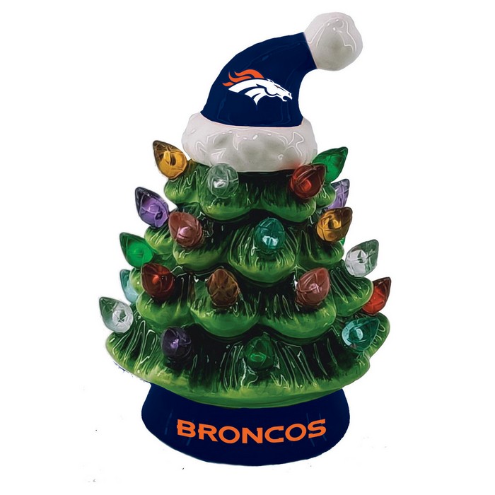 Evergreen Enterprises Denver Broncos Ornament Christmas Tree LED 4 Inch