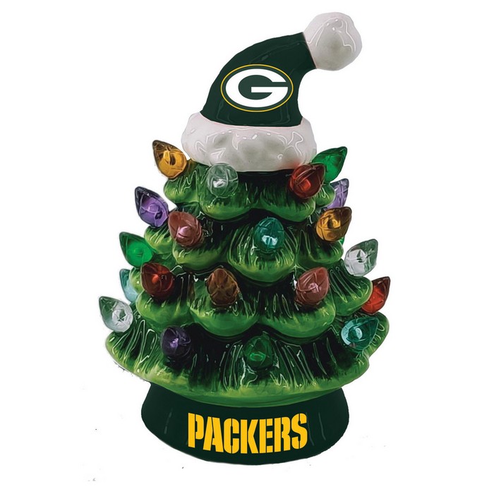 Evergreen Enterprises Green Bay Packers Ornament Christmas Tree LED 4 Inch