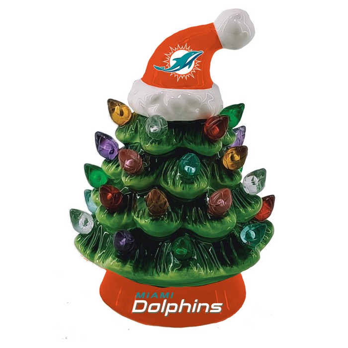 Evergreen Enterprises Miami Dolphins Ornament Christmas Tree LED 4 Inch