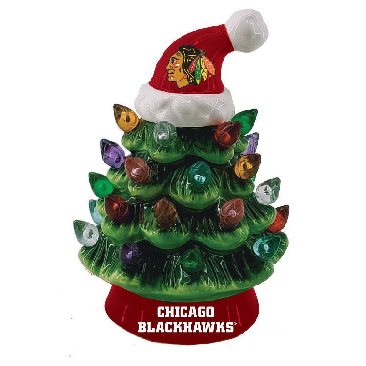 Chicago Blackhawks Ornament Christmas Tree LED 4 Inch