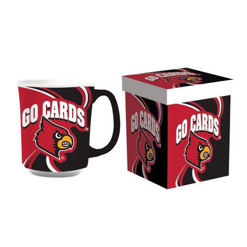 Louisville Cardinals Coffee Mug 14oz Ceramic with Matching Box