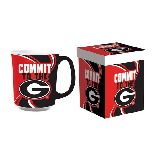 Georgia Bulldogs Coffee Mug 14oz Ceramic with Matching Box