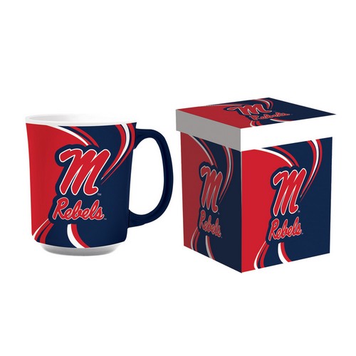 Mississippi Rebels Coffee Mug 14oz Ceramic with Matching Box