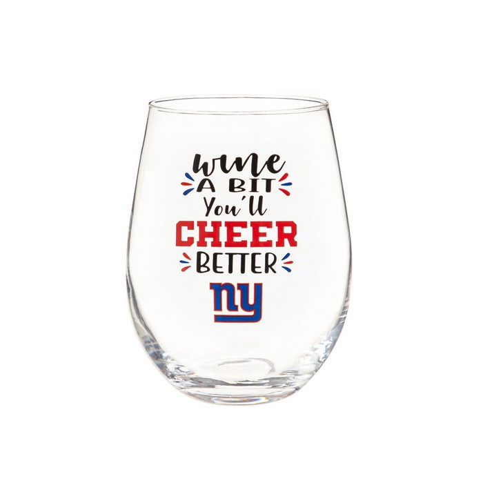 Evergreen Enterprises New York Giants Glass 17oz Wine Stemless Boxed