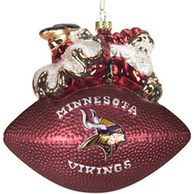 Minnesota Vikings Ornament 5 1/2 Inch Peggy Abrams Glass Football CO