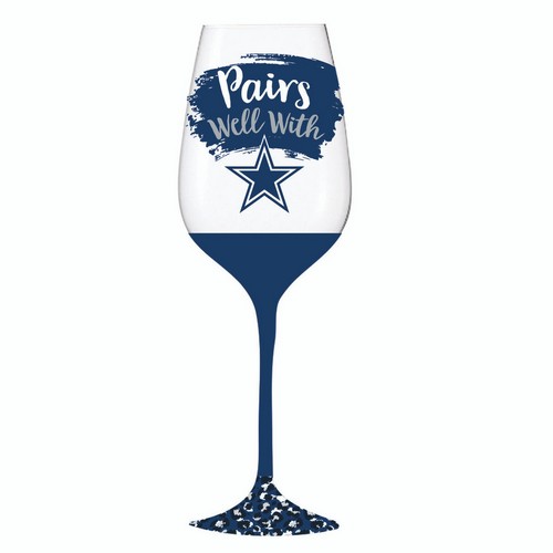 Evergreen Enterprises Dallas Cowboys Glass 17oz Wine Stemmed Boxed