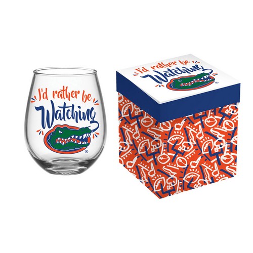 Evergreen Enterprises Florida Gators Glass 17oz Wine Stemless Boxed