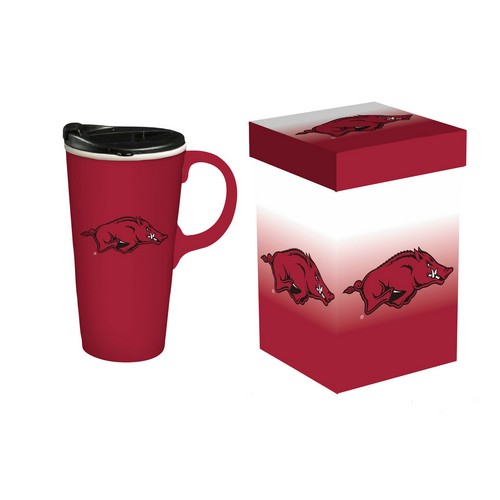 Arkansas Razorbacks Drink 17oz Travel Latte Boxed