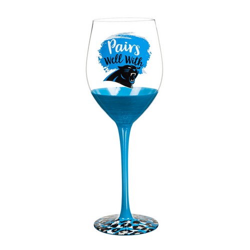 Evergreen Enterprises Carolina Panthers Glass 17oz Wine Stemmed Boxed