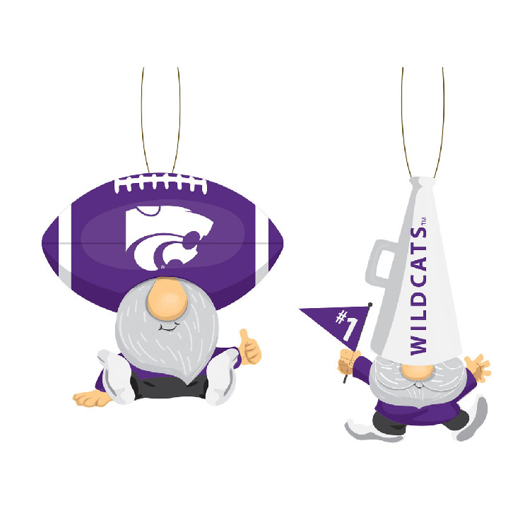 Kansas State Wildcats Ornament Gnome Fan 2 Pack