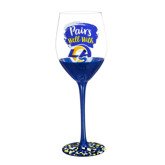 Evergreen Enterprises Los Angeles Rams Glass 17oz Wine Stemmed Boxed