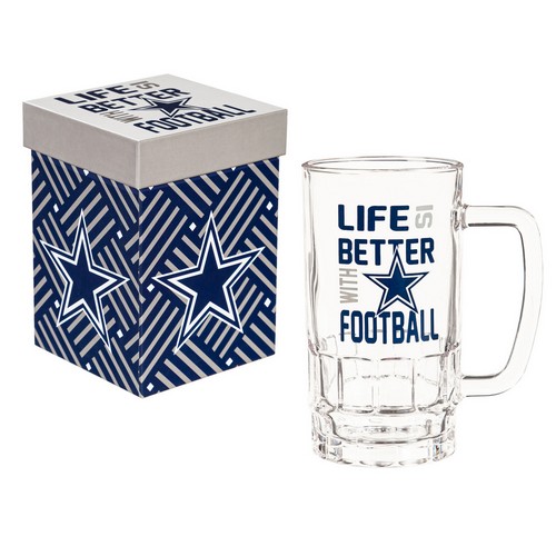 Dallas Cowboys Glass 18oz Tankard Boxed