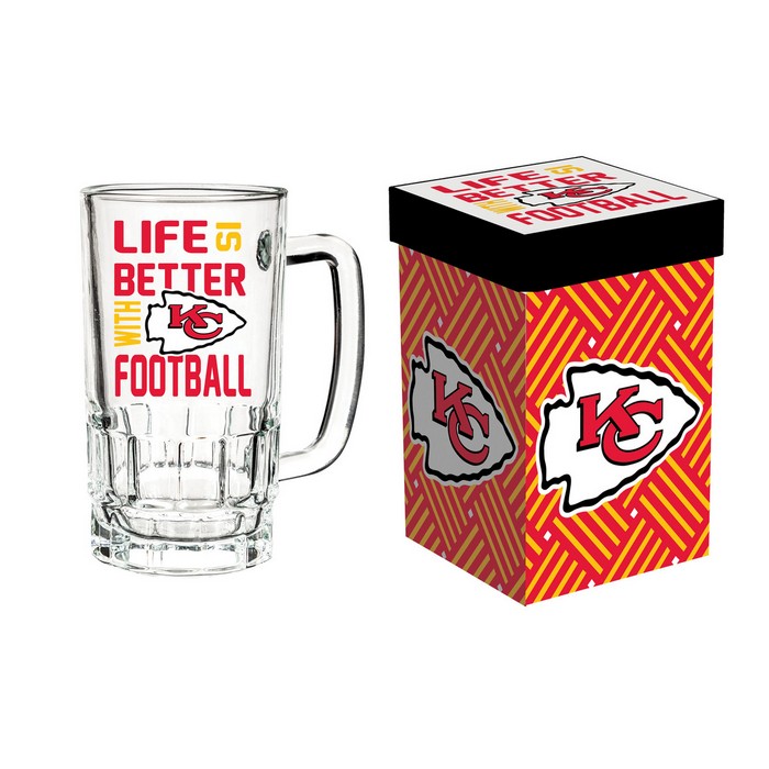 Kansas City Chiefs Glass 18oz Tankard Boxed